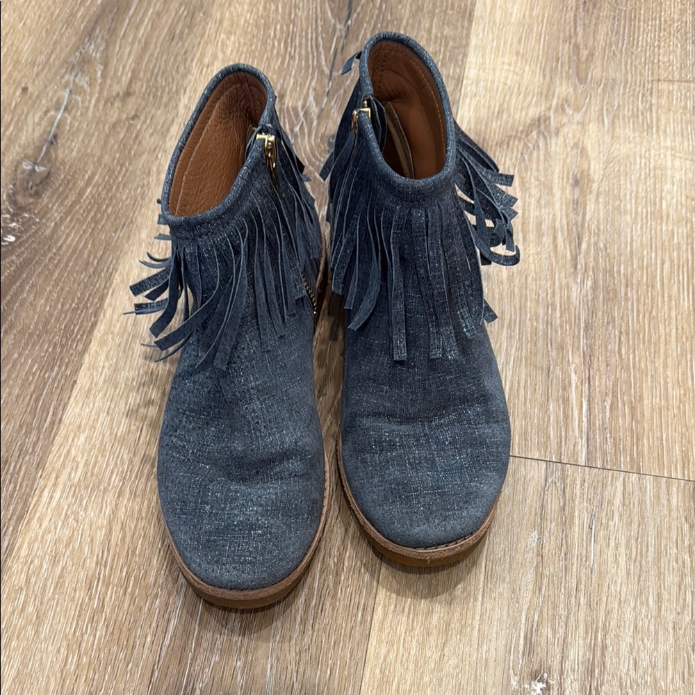 Kate Spade 🩷Saks Fringe Ankle Boots in blue